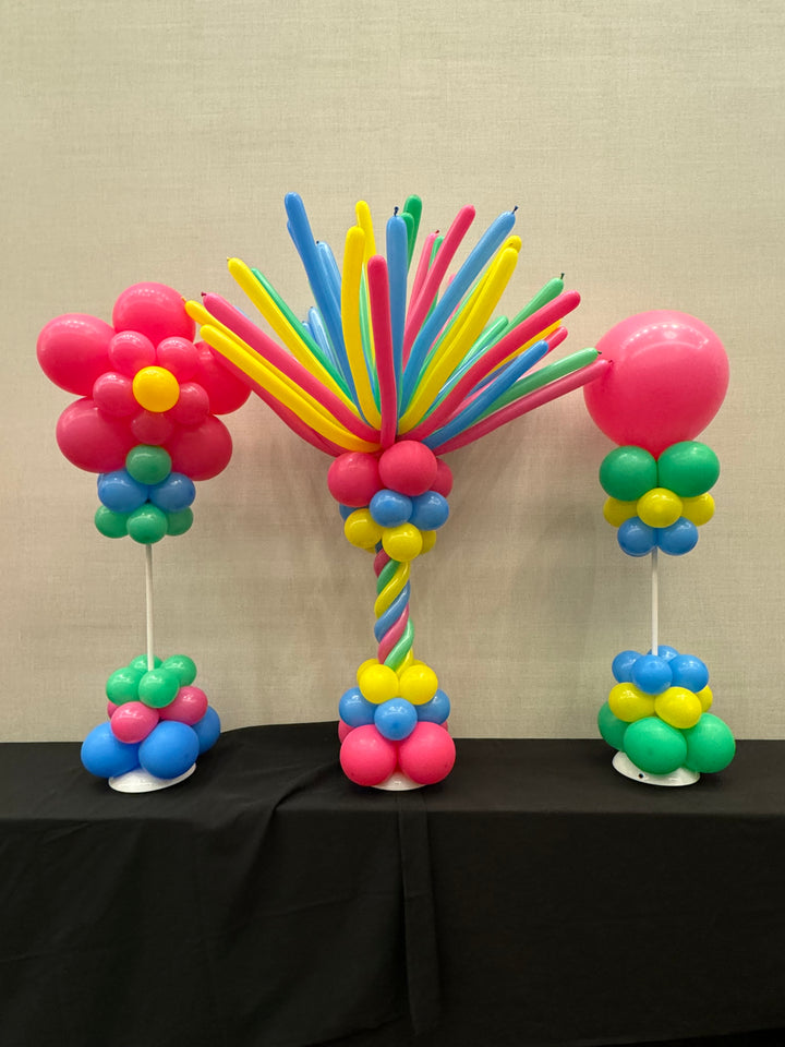 Fun tall centerpieces